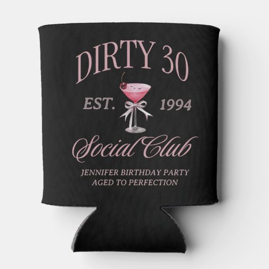 Dirty 30 Coquette Martini & Bow Verjaardag Blikjeskoeler (Achterkant)