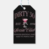 Dirty 30 Coquette Martini met een strik Cadeaulabel (Achterkant)