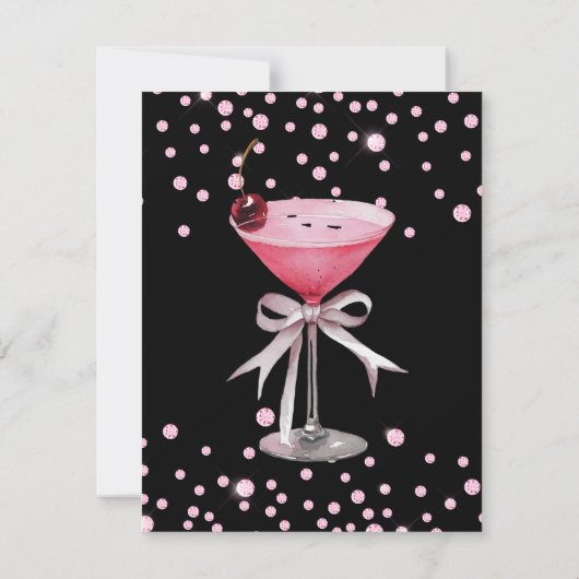 Dirty 30 Coquette Martini verjaardagsthema Invitat Kaart (Achterkant)