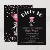 Dirty 30 Coquette Martini verjaardagsthema Invitat Kaart (Voorkant / Achterkant)