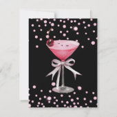 Dirty 30 Coquette Martini verjaardagsthema Invitat Kaart (Achterkant)