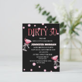Dirty 30 Coquette Martini verjaardagsthema Kaart (Staand voorkant)