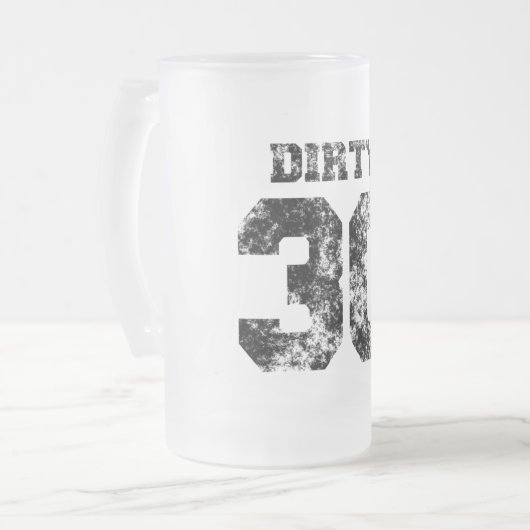 Dirty 30 Frosted Glass Beer Mokken (Voorkant links)