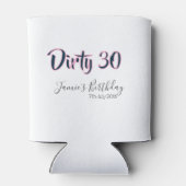 Dirty 30 happy birthday name date pink gray callig blikjeskoeler (Achterkant)