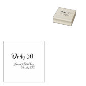 Dirty 30 happy birthday name date pink gray callig rubberstempel (Gestempeld)