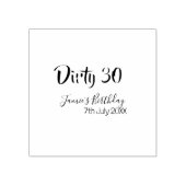 Dirty 30 happy birthday name date pink gray callig rubberstempel (Afrduk)