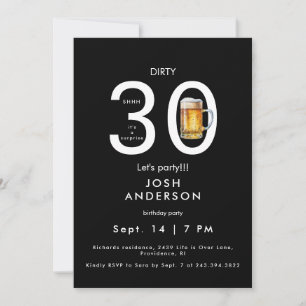 Dirty 30 Let's Party Bier Verrassing Verjaardag Kaart