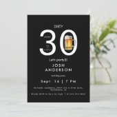 Dirty 30 Let's Party Bier Verrassing Verjaardag Kaart (Staand voorkant)