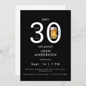 Dirty 30 Let's Party Bier Verrassing Verjaardag Kaart (Voorkant / Achterkant)