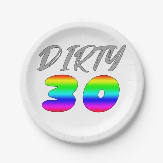 Dirty 30 papieren bordje (Voorkant)