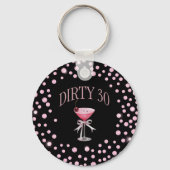 Dirty 30 Pink Coquette Naam aanpassen Sleutelhanger (Voorkant)