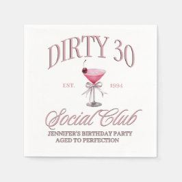 Dirty 30 roze Coquette Martini Themd Servet