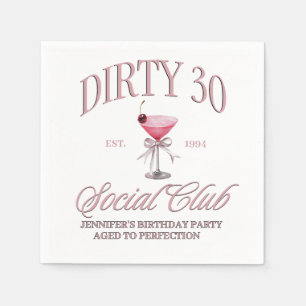 Dirty 30 roze Coquette Martini Themd Servet