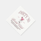 Dirty 30 roze Coquette Martini Themd Servet (Hoek)