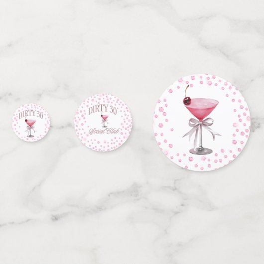 Dirty 30 Roze Coquette Verjaardagsfeestje Confetti (Voorkanten)