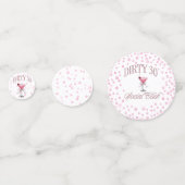 Dirty 30 Roze Coquette Verjaardagsfeestje Confetti (Achterkanten)
