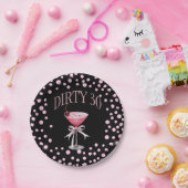 Dirty 30 Roze Coquette Verjaardagsfeestje Papieren Bordje (Feest)