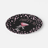 Dirty 30 Roze Coquette Verjaardagsfeestje Papieren Bordje (Gekanteld)