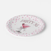 Dirty 30 Roze Coquette Verjaardagsfeestje Papieren Bordje (Gekanteld)