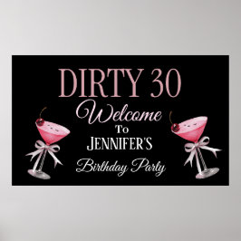 Dirty 30 Roze en Zwarte Coquette Poster