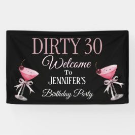 Dirty 30 Roze en Zwarte Coquette Spandoek