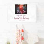 Dirty 30 verjaardag naam roze foto datum spandoek (Insitu)