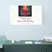 Dirty 30 verjaardag naam toevoegen roze foto datum spandoek (Beurs)