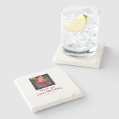 Dirty 30 verjaardag naam toevoegen roze foto datum stenen onderzetter (Zijkant)