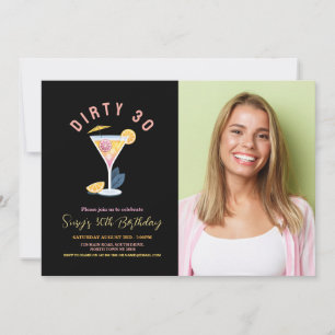 Dirty 30 vrouwen Verjaardag Dertig cocktails Foto Kaart