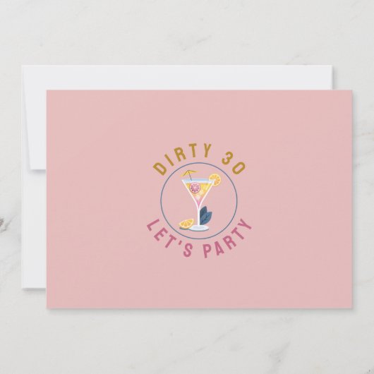 Dirty 30 vrouwen Verjaardag Dertig cocktails Foto Kaart (Achterkant)