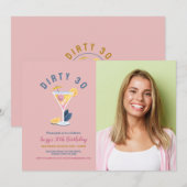 Dirty 30 vrouwen Verjaardag Dertig cocktails Foto Kaart (Voorkant / Achterkant)