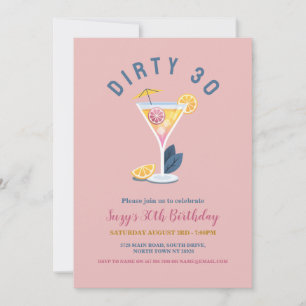 Dirty 30 Vrouwen Verjaardag Dertig Cocktails Marti Kaart