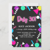 Dirty 30 Zwart en Retro Verjaardag Kaart (Voorkant)