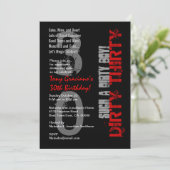 Dirty 30Birthday Black Red zo'n smerige jongen Kaart (Staand voorkant)