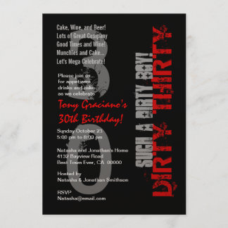 Dirty 30Birthday Black Red zo'n smerige jongen Kaart