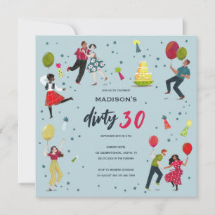 Dirty 30th Birthday Party Invitation Kaart