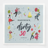 Dirty 30th Birthday Party Invitation Servet (Voorkant)