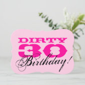 Dirty 30th Birthday Party uitnodigingen (Staand voorkant)