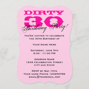 Dirty 30th Birthday Party uitnodigingen