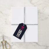 Dirty 30th Navy Blue & Hot Pink Birthday Party Cadeaulabel (Met Touw)