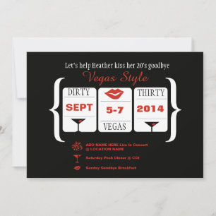 Dirty 30th Vegas Verjaardag Slot Machine Kaart