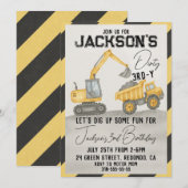 Dirty 3rd-y Bouw Verjaardag uitnodiging (Voorkant / Achterkant)