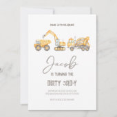 Dirty 3rd-y Bouwthema Verjaardagsuitnodiging Kaart (Voorkant)