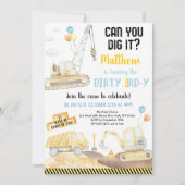 Dirty 3rd-y Bouwwagen Verjaardag Kaart (Voorkant)