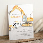 Dirty 3RD-Y Construction 3rd Birthday Party Kaart