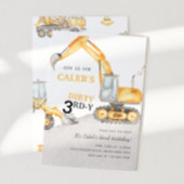 Dirty 3RD-Y Construction 3rd Birthday Party Kaart