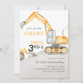 Dirty 3RD-Y Construction 3rd Birthday Party Kaart (Voorkant)
