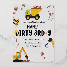 Dirty 3rd-Y derde verjaardag uitnodiging