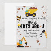 Dirty 3rd-Y derde verjaardag uitnodiging (Voorkant / Achterkant)