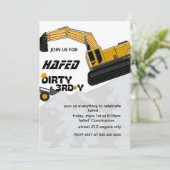 Dirty 3rd-Y derde verjaardag uitnodiging (Staand voorkant)